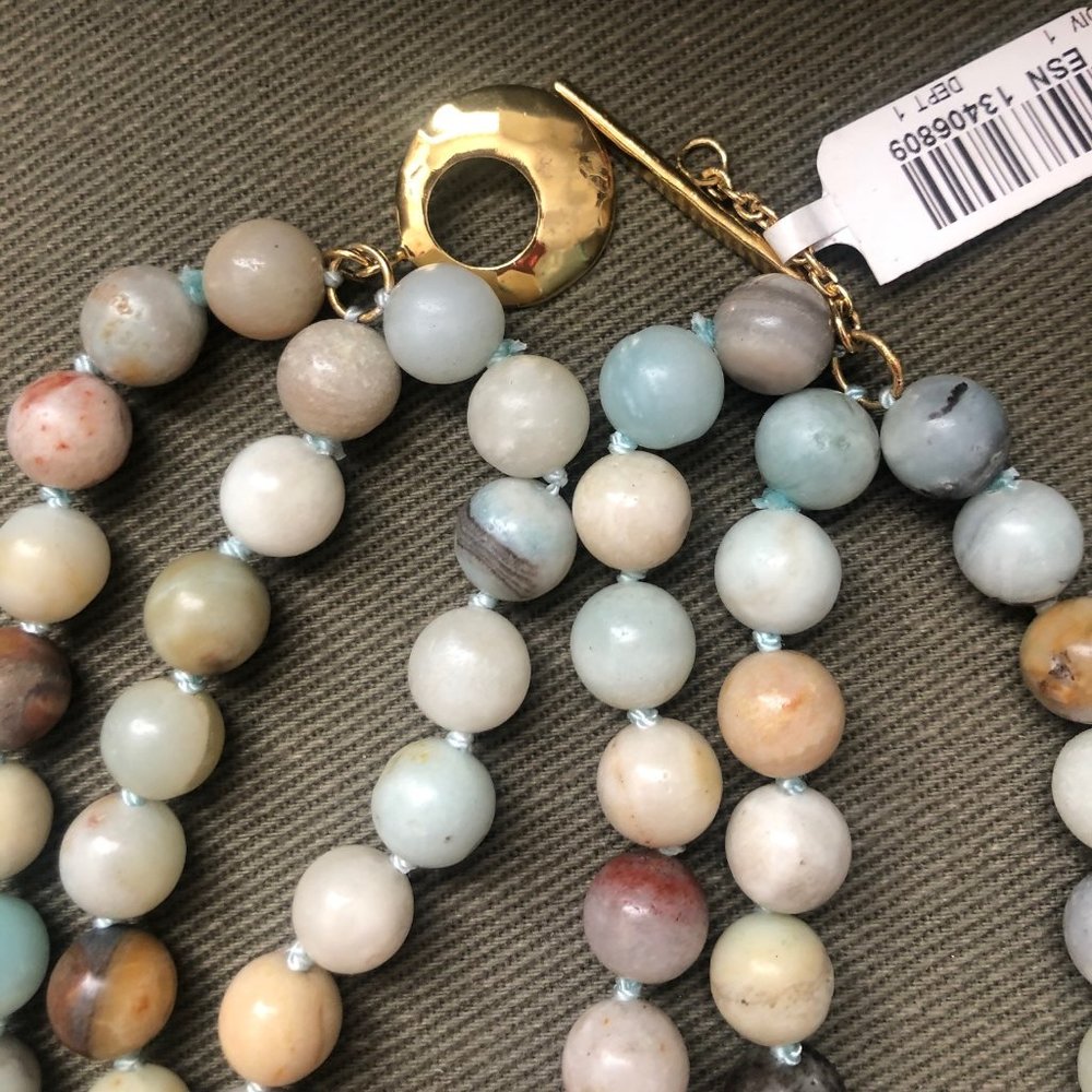 Rarities Carol Brodie 3 STRAND  Amazonite Necklace - Picture 8 of 13